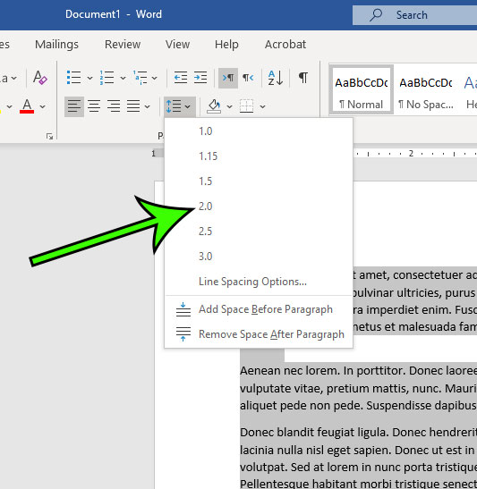 double space in microsoft word 2011 for mac
